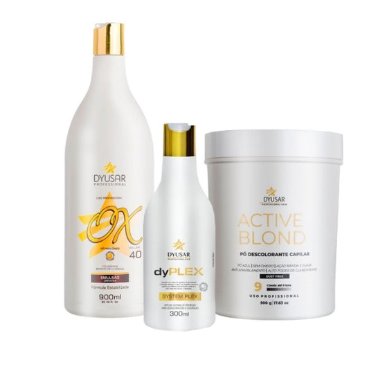 Kit Pó descolorante Active Blond + OX 40Vol + Dy Plex DYUSAR
