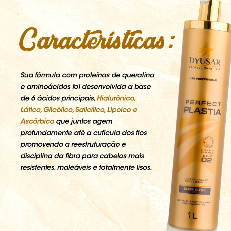 Kit Máscara Reestruturadora Perfect Plastia 1L DYUSAR - Dyusar