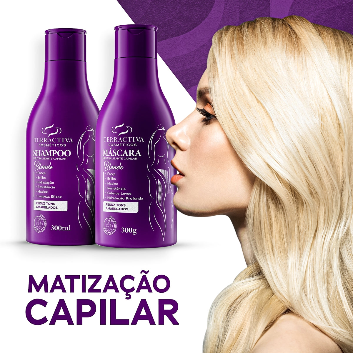 Kit Matizador Com Máscara E Shampoo De 300ml TERRACTIVA