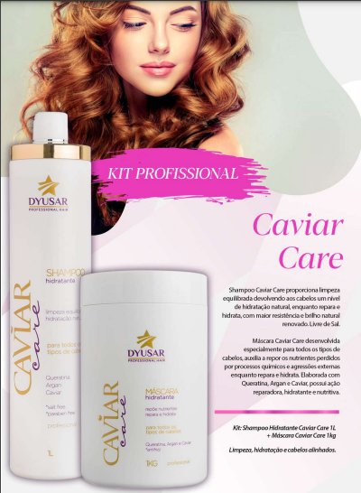 Kit Nutrição Shampoo+ Mascara De Caviar 1KG Dyusar