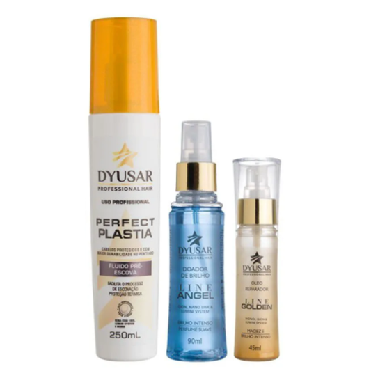 Kit Super Finalização Fluido + Doador de brilho+ Oléo DYUSAR