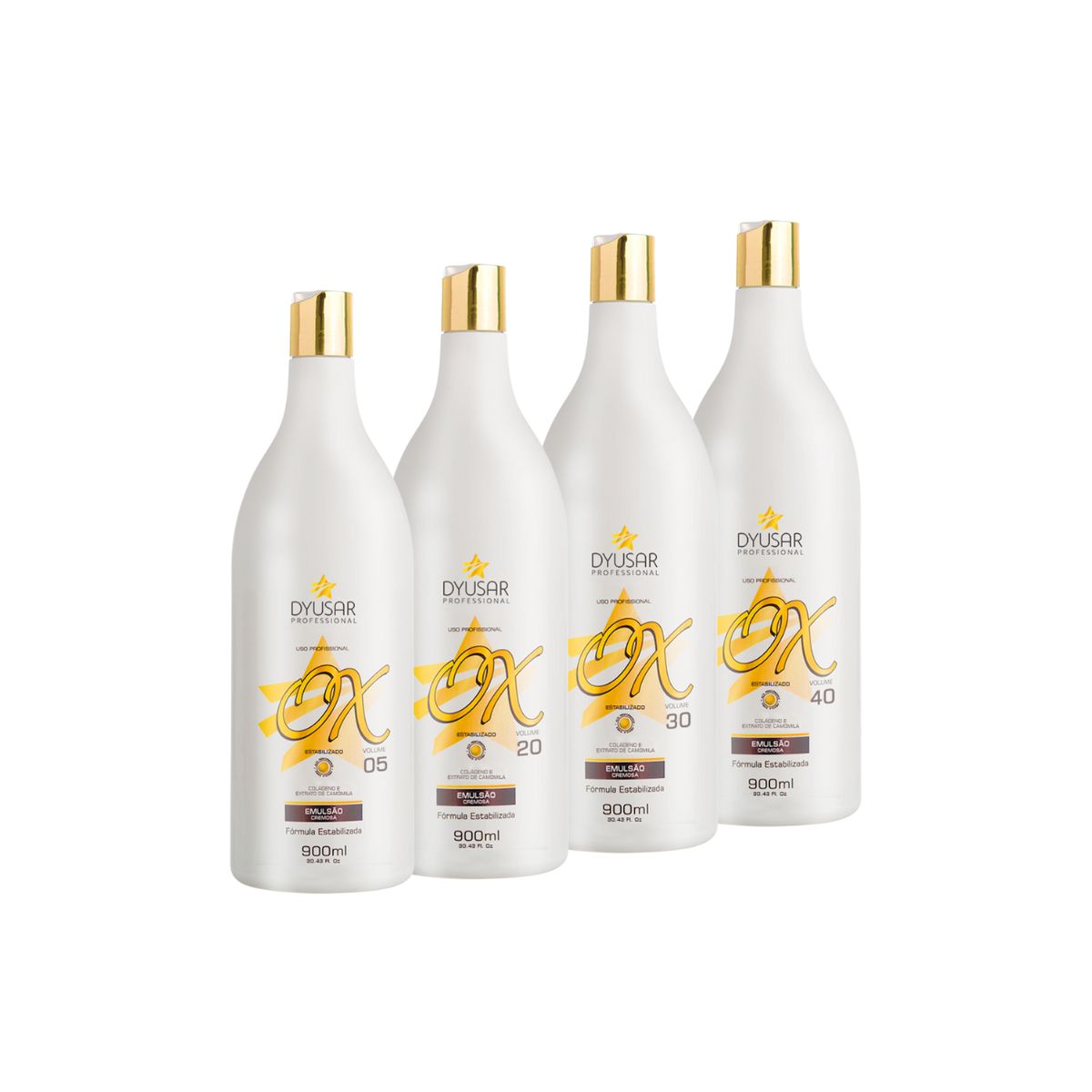 Kit 4 Ox Água Oxigenada e Oxidante Estabilizada Profissional
