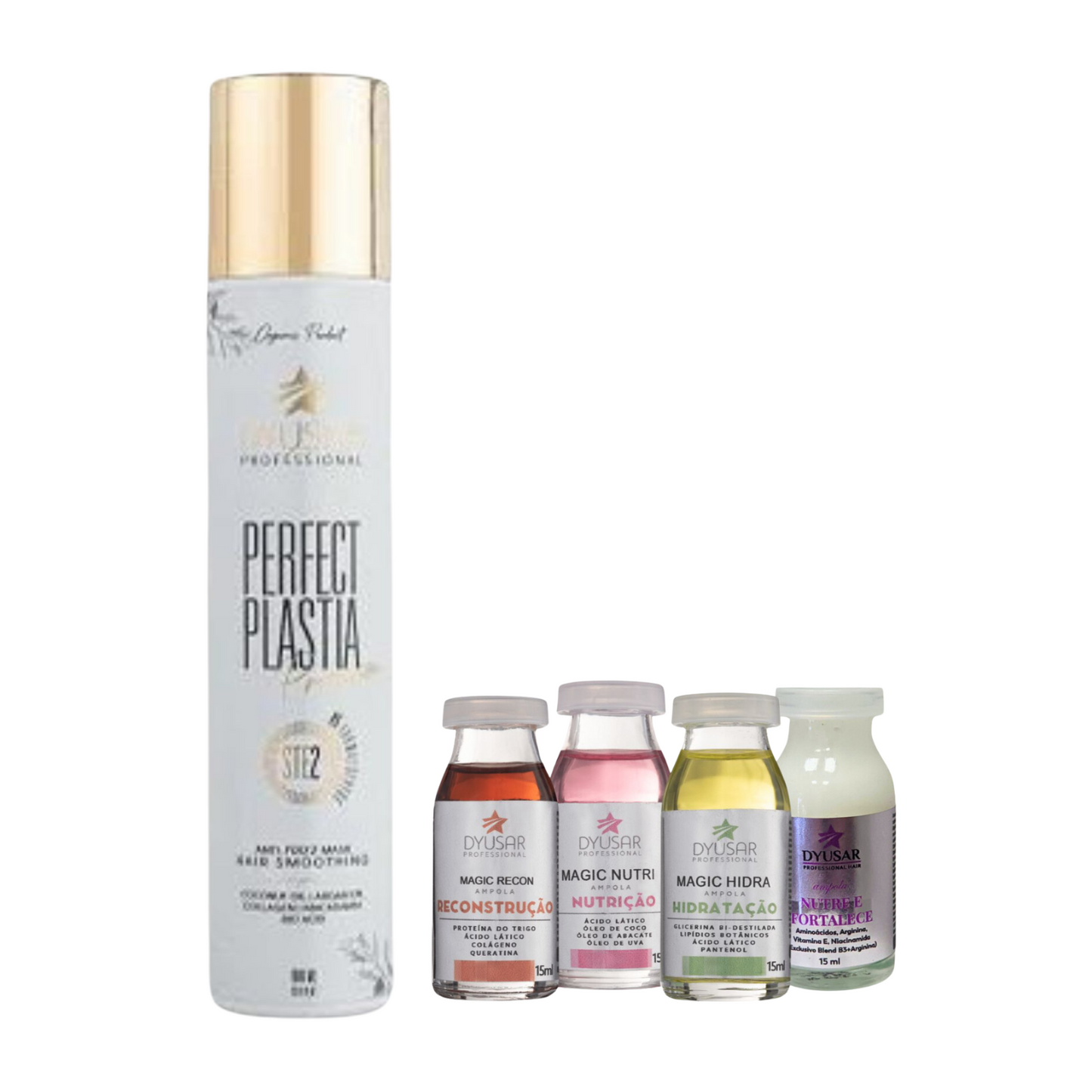 Máscara Reestruturadora PerfectPlastia Premium 1L +  4 Ampolas Dyusar