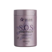 Pote roxo de 1kg da Máscara Antioxidante S.O.S Protect da Dyusar, em fundo branco, mostrando detalhes do rótulo e seus benefícios