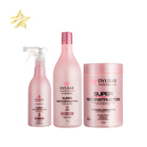 Kit de cauterizacao profissional para salao da Dyusar, com o Shampoo de 1L, a Mascara de 1kg e a Queratina Liquida de 500ml