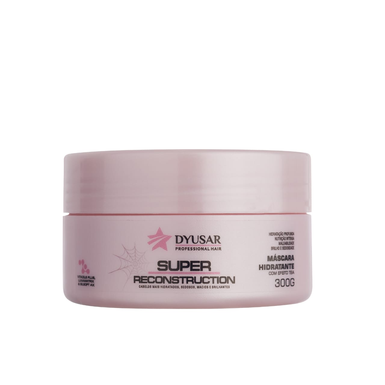 Pote de 300g da Máscara Super Reconstruction, com efeito teia, parte do Kit Home Care.