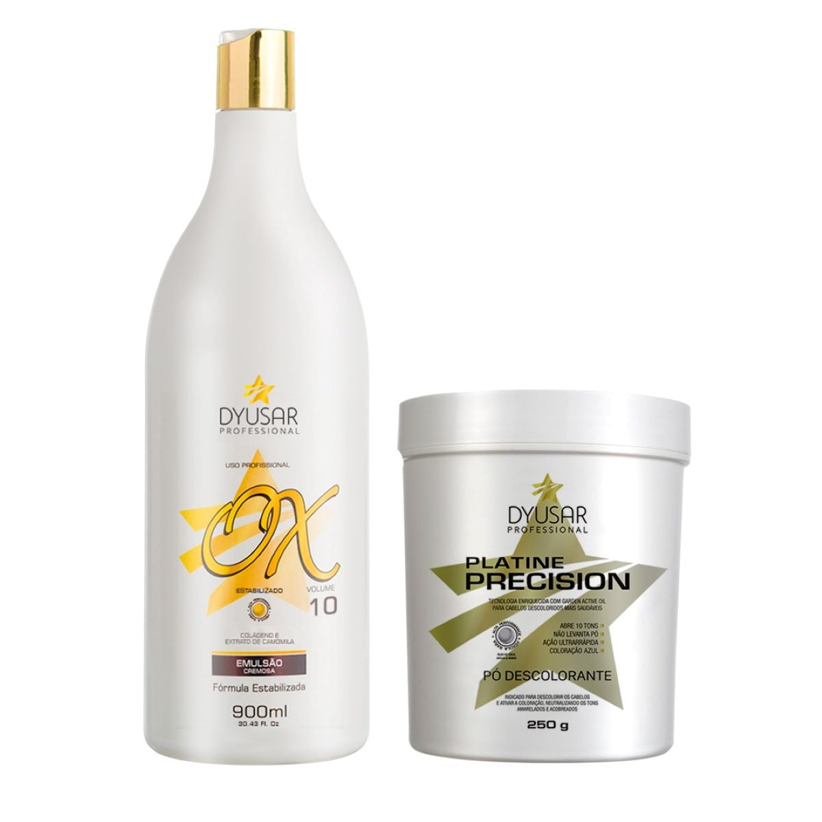 Kit Pó Descolorante Platine Precision Blue 250g e Ox 10 vol.