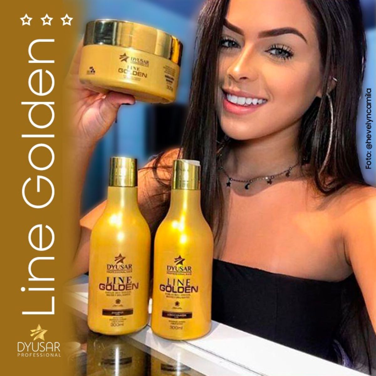 Kit Hidratação Line Golden Shampoo + Máscara 1Kg DYUSAR - Dyusar