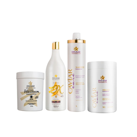 Kit Pó Descolorante Coloração Profissional Ox 40 e Nutrição