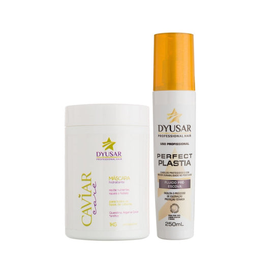 Máscara Nutrição Caviar 1Kg + Fluido Pré Escova 250ml DYUSAR