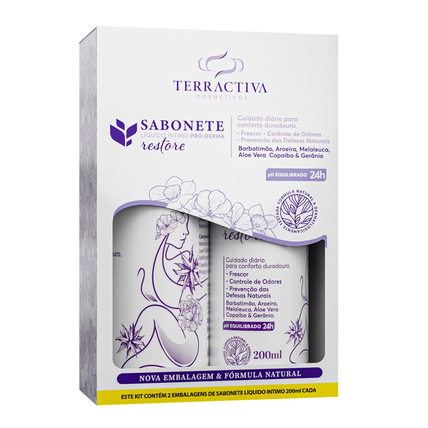 Kit 2 Sabonetes Líquidos Íntimos Pro-Derma Restaurador 200ml