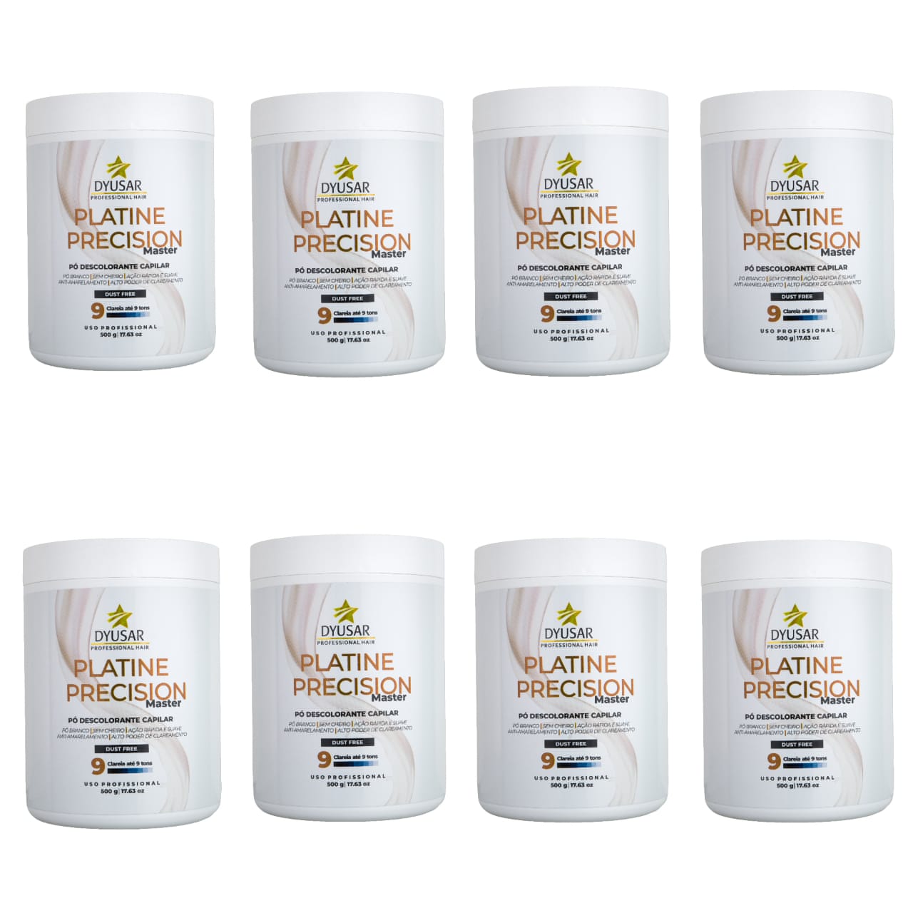 Kit 8 Pó Descolorante Capilar Precision Platine Master 500g
