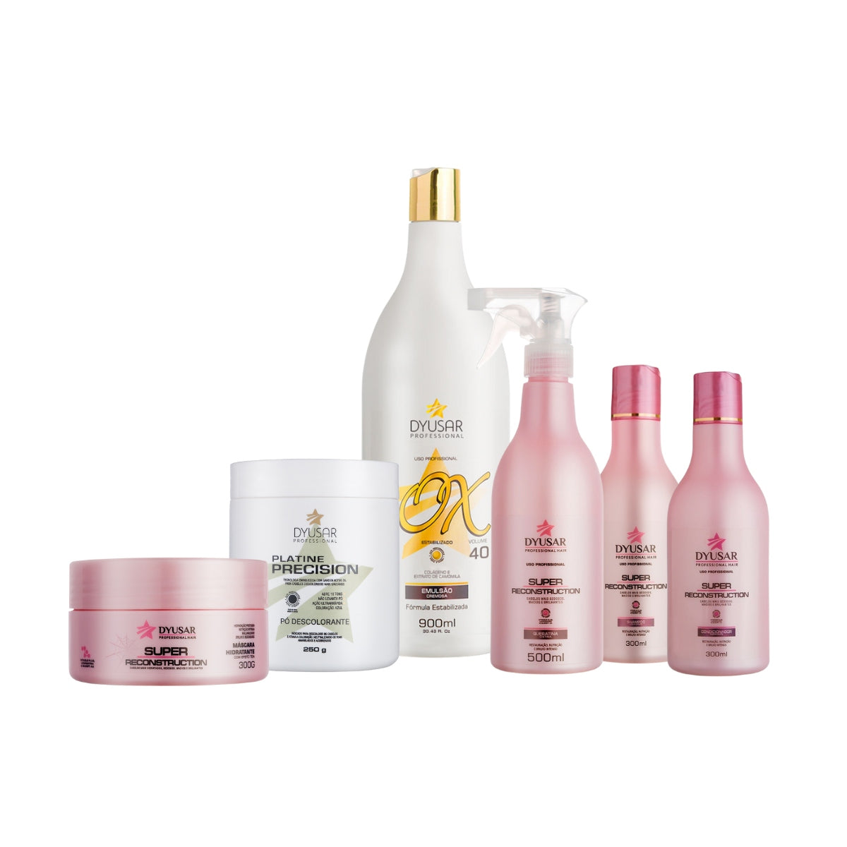 Kit Descoloração e Reconstrução Profissional Com Queratina