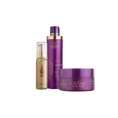 Kit Nutrição Caviar Para Casa com Óleo Reparador Anti Frizz