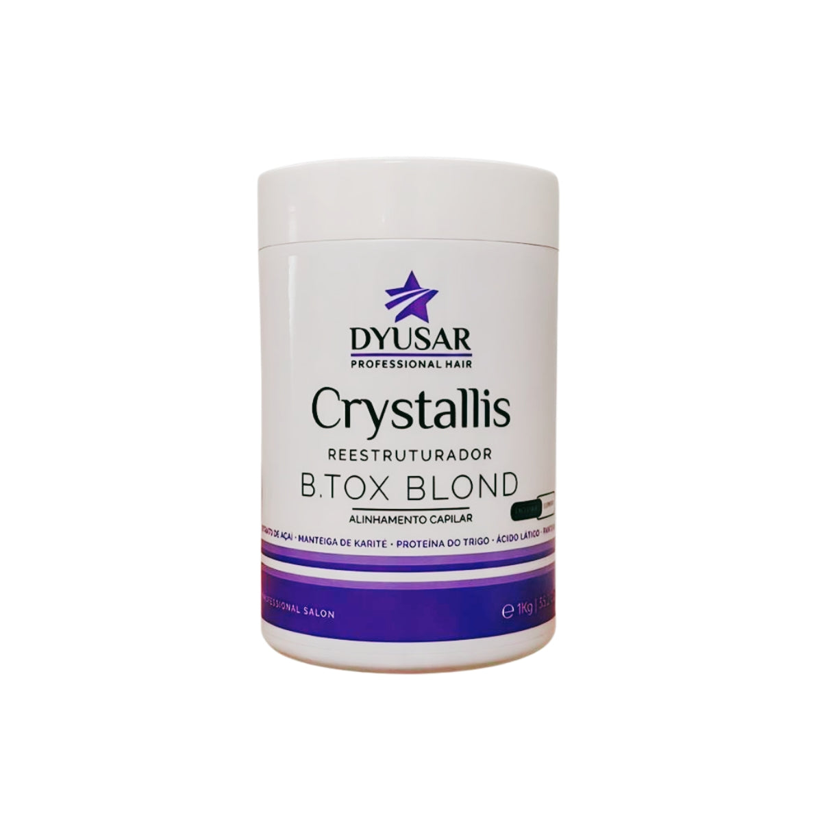 Máscara Redutora de Volume Crystallis Blond Dyusar Cosméticos 1Kg - Dyusar