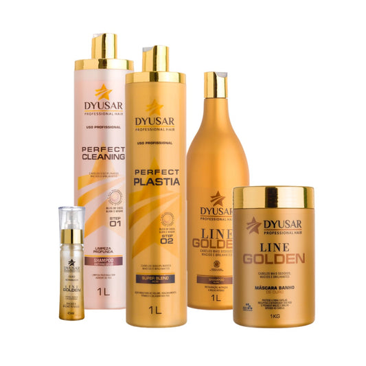 Kit Máscara Reestruturadora Plastia com Hidratação Line Golden Dyusar