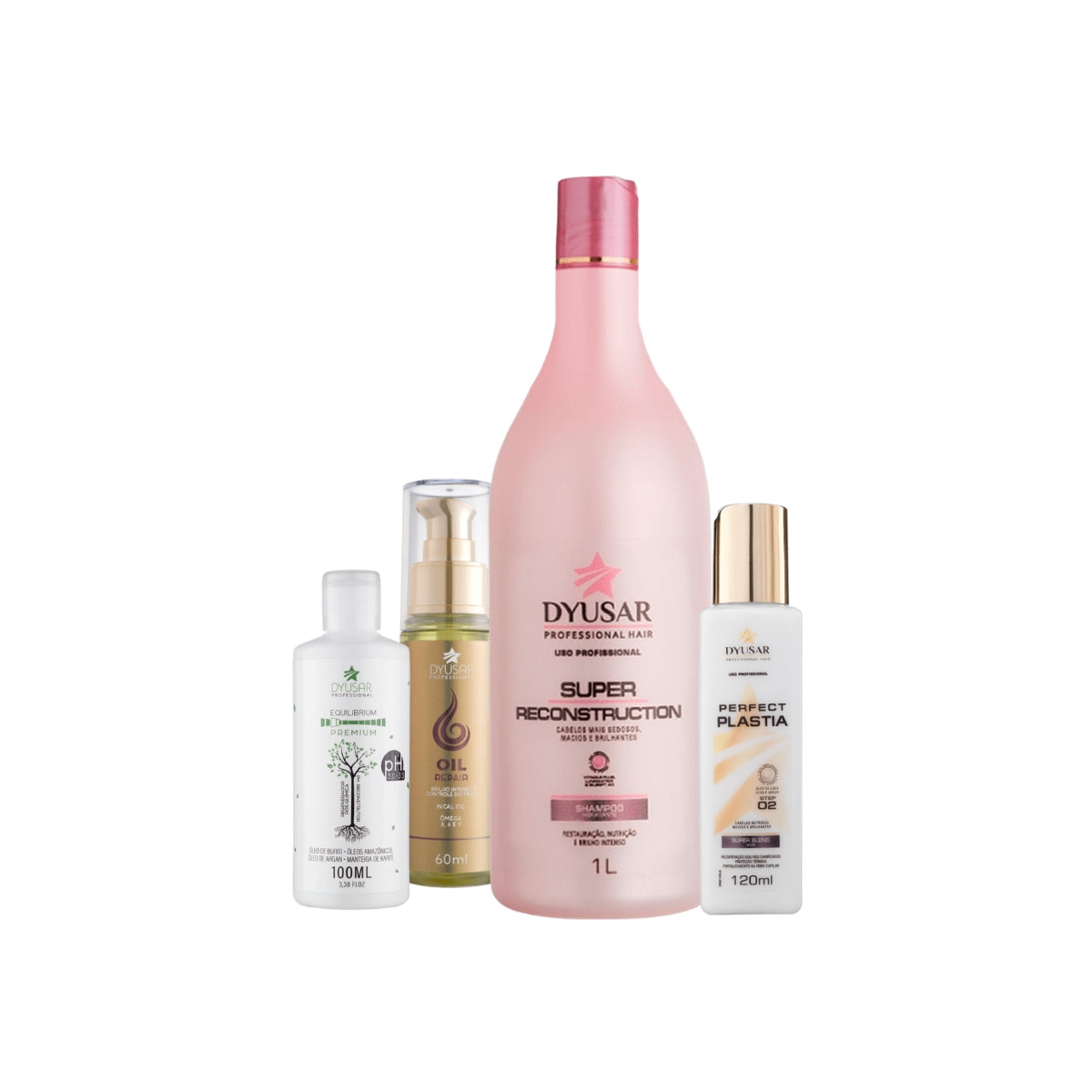 Kit DYUSAR Shampoo Hidratante, Óleo reparador, Alisante e pH