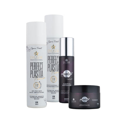 Kit Máscara Reestruturadora Profissional Premium Plastia e Matizador