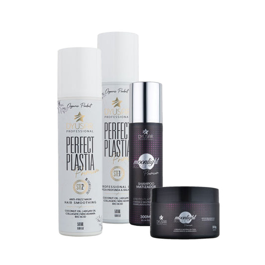 Kit Máscara Reestruturadora Profissional Premium Plastia e Matizador