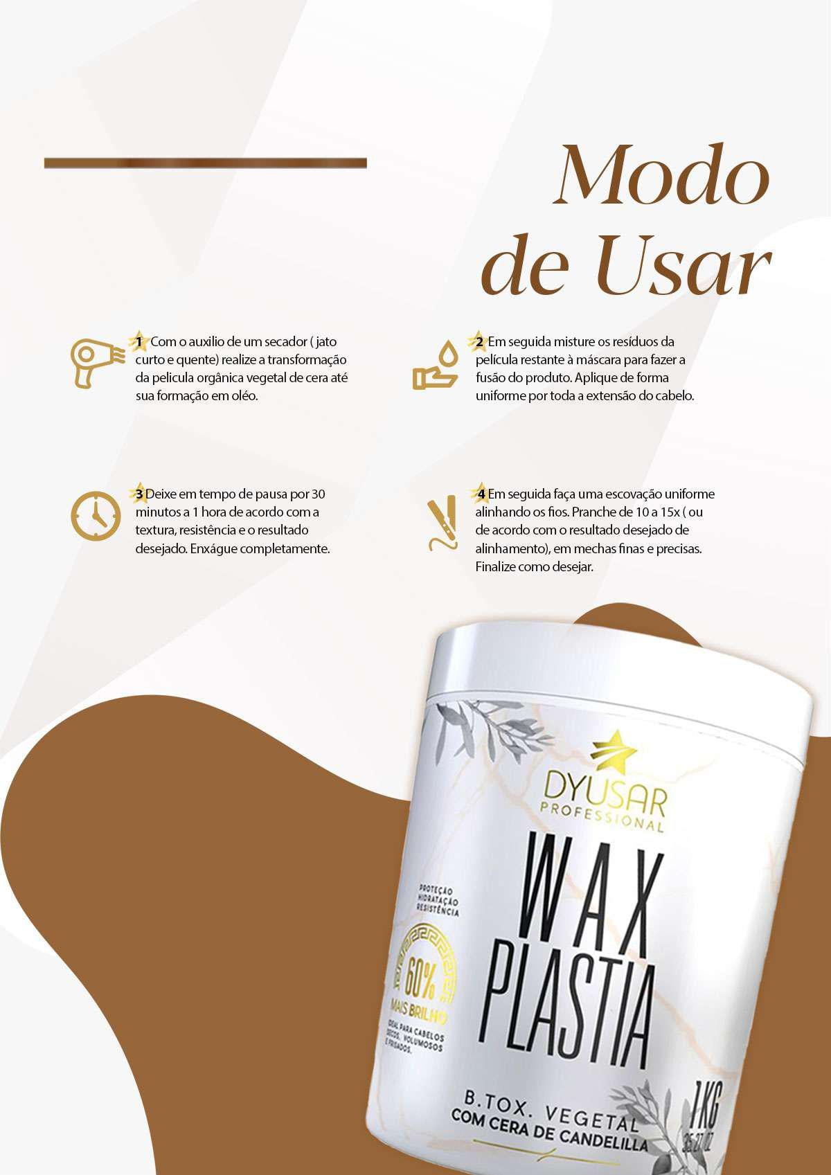B.tox Vegetal Wax Plastia DYUSAR 1KG + SACHE BRINDE