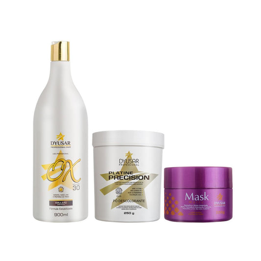 Kit Pó Blue de 250 g + Ox 30 vol. + Máscara Matizadora 300g