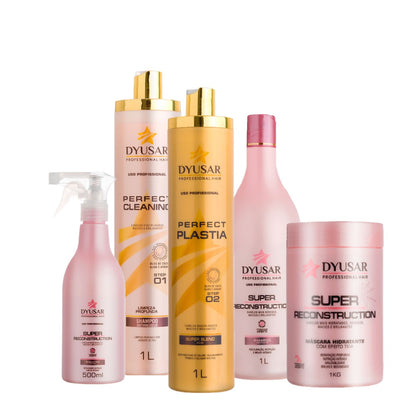 Kit Máscara Reestruturadora Plastia e Kit Super Reconstrução 1Kg DYUSAR