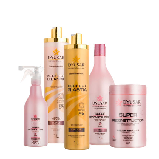 Kit Máscara Reestruturadora Plastia e Kit Super Reconstrução 1Kg DYUSAR