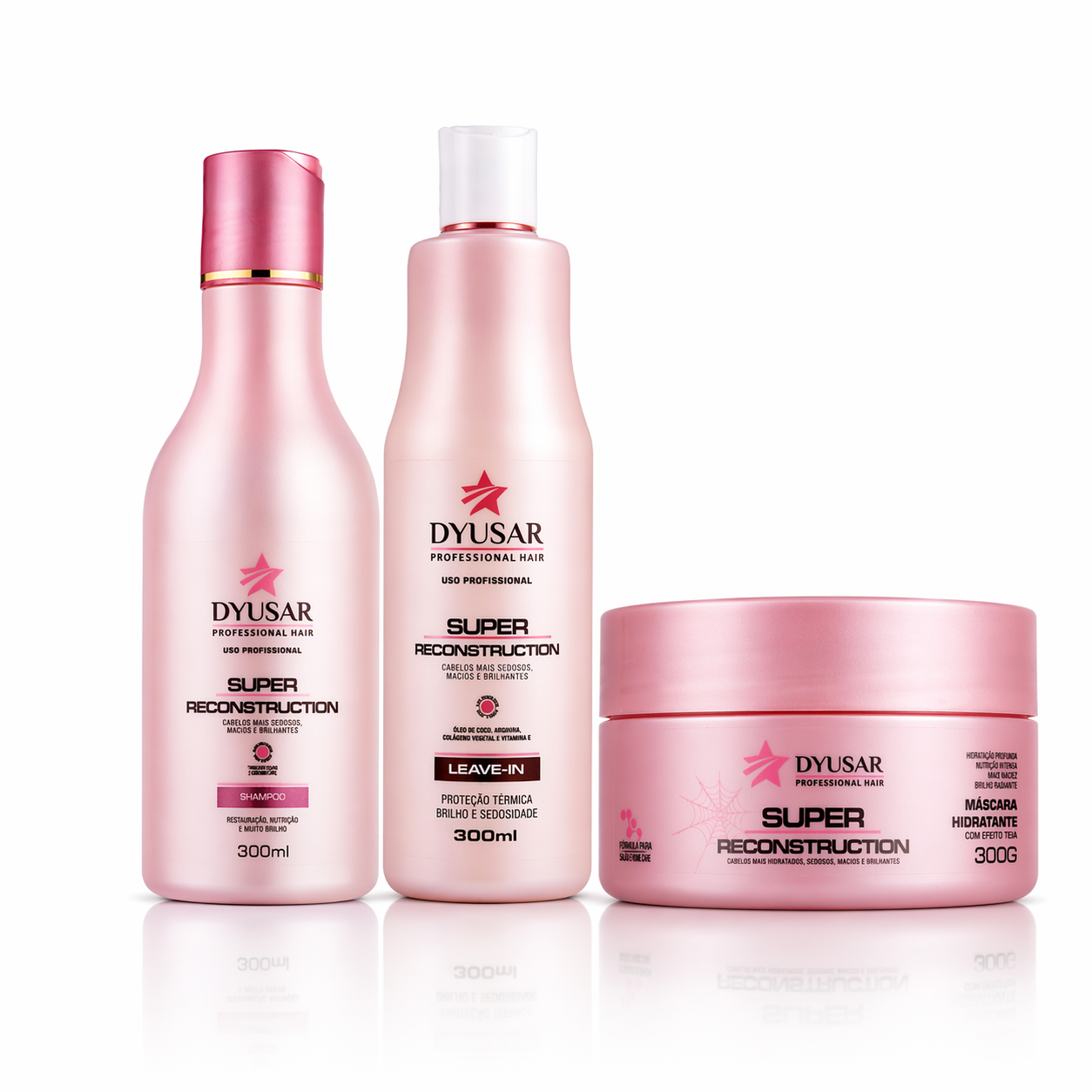 Kit Reconstrutor Com Shampoo Mascara e Leave-in DYUSAR 300ml - Dyusar