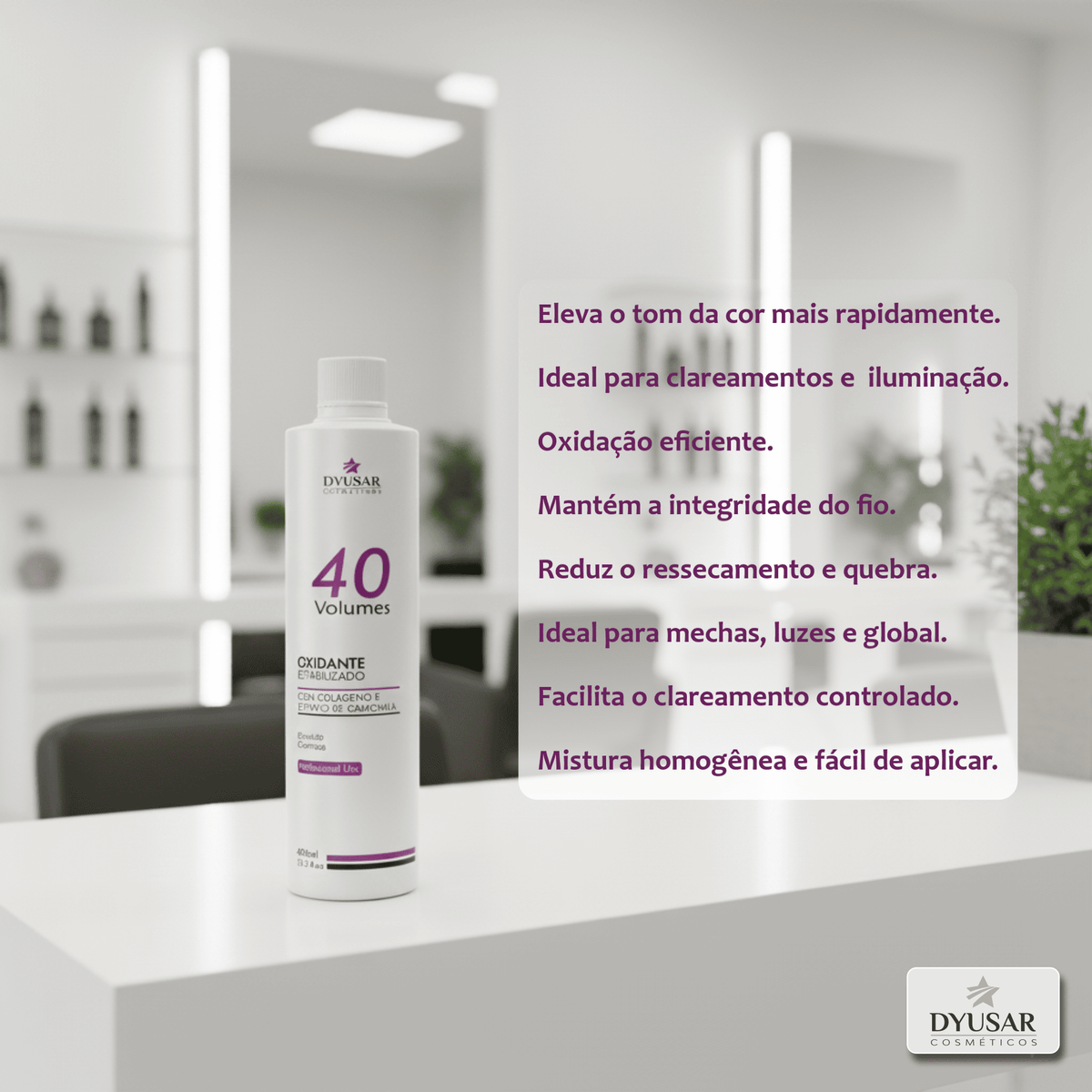 Oxidante Estabilizado Dyusar Cosméticos 40 Volumes 400ml
