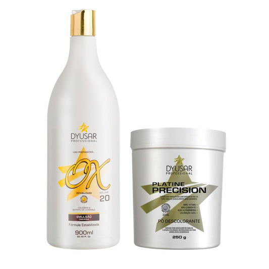 Kit Pó Descolorante Platine Precision Blue 250g e Ox 20 vol.