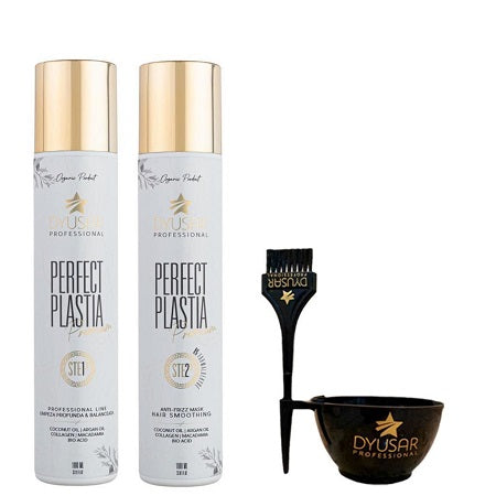 Kit Máscara Reestruturadora Perfect Plastia Premium 1L +Pincel E Cumbuca
