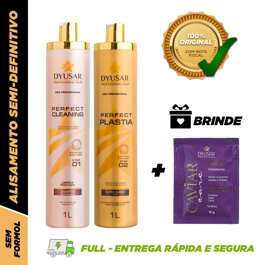 Kit Máscara Reeconstruturadora PerfectPlastia 1L DYUSAR+SACHE BRINDE