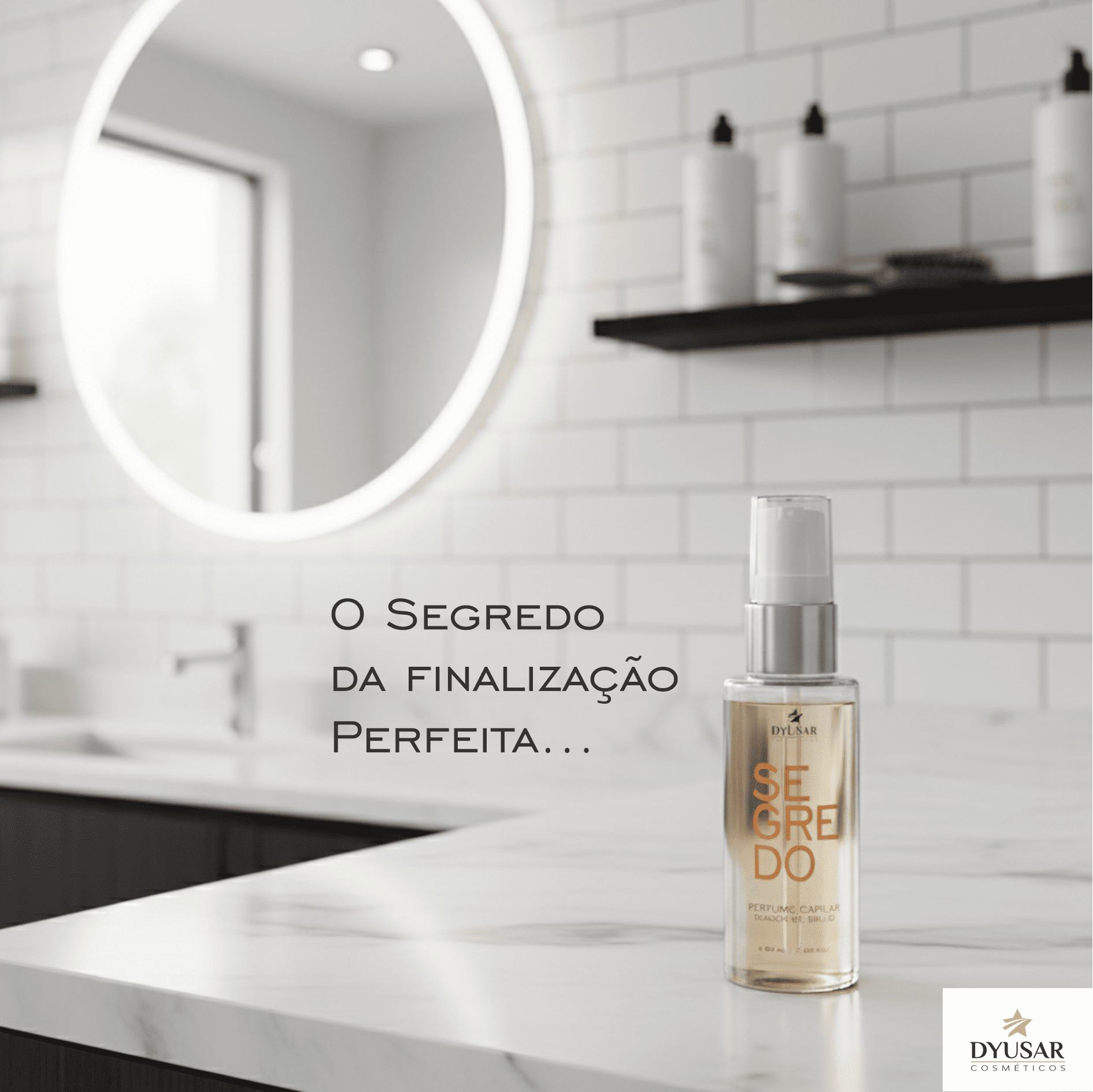 Perfume Capilar Segredo 60ml Dyusar Cosméticos - Dyusar