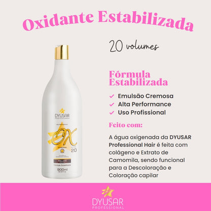Oxidante Estabilizada 20 Volumes Dyusar Cosméticos 900 ml