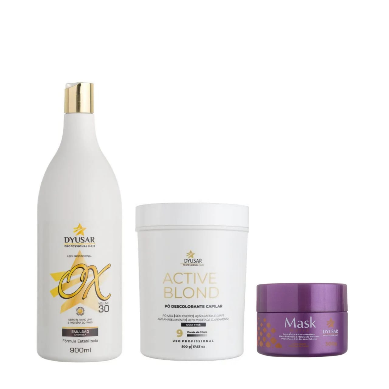 Kit Pó Descolorante Active Blond + OX 30 + Matizadora 300g