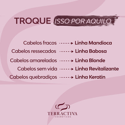 Kit Queratina Com Máscara E Shampoo De 300ml TERRACTIVA