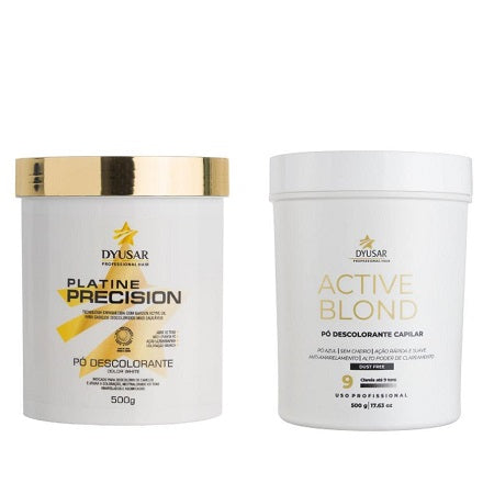 Kit 2 Pó Descolorante Active Blond + Platine P. White Dyusar