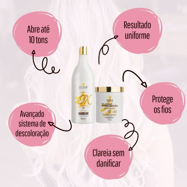 Kit Descoloração Po Descolorante White com Ox 30 e Brinde