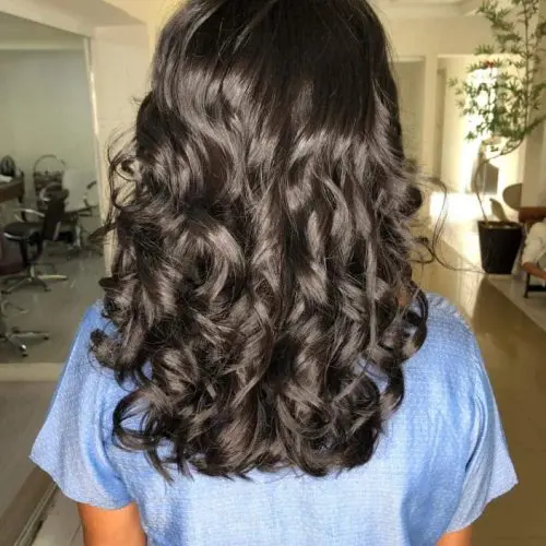 Cabelo com os produtos