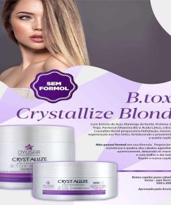 Máscara Redutora de Volume Cristal Blond Dyusar Cosméticos 300g btox