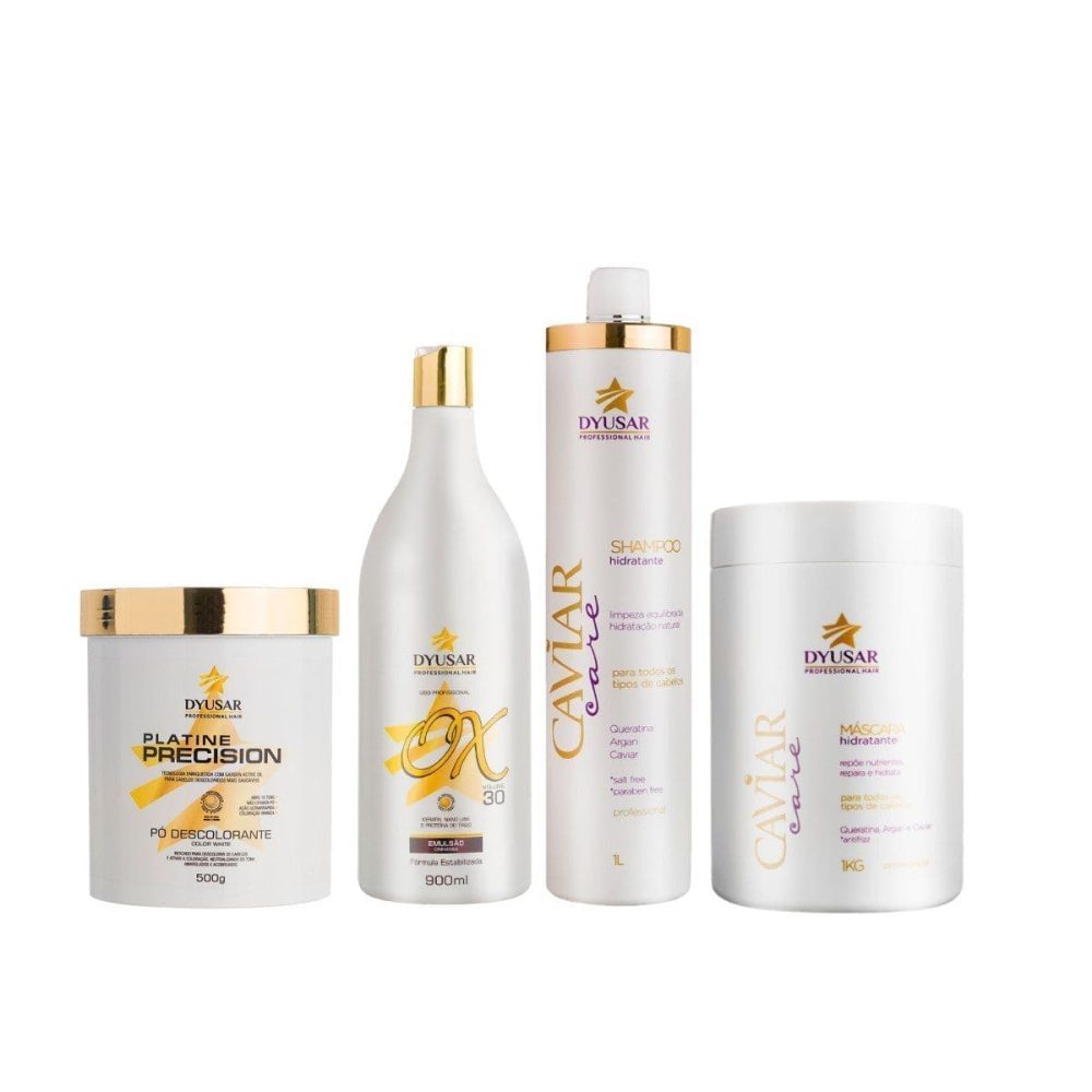 Nutrição Capilar + Kit Descolorante Profissional com Oxidante 30 Volumes Dyusar Cosméticos