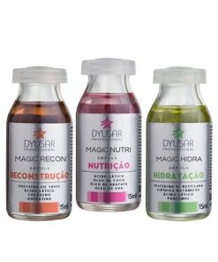 Foto do kit ampolas para cronograma capilar da linha magic da DYUSAR Cosméticos