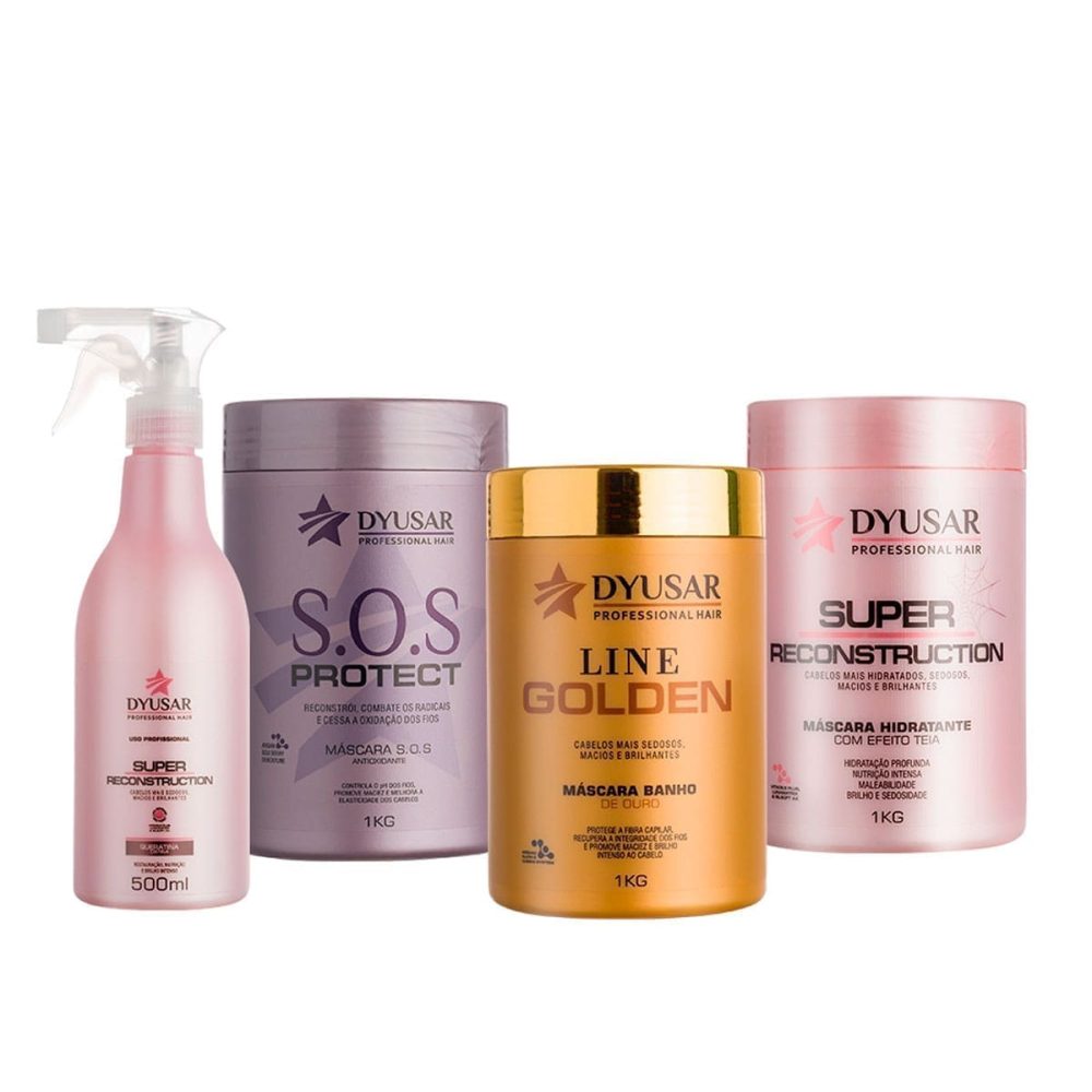 Tratamento Capilar 3 máscaras 1Kg + Queratina 500Ml DYUSAR