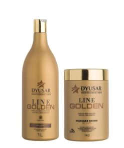 Kit Banho de Ouro Line Golden Shampoo e Mascara DYUSAR 1 KG