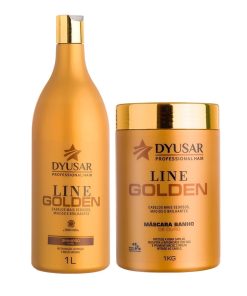 Kit de Hidratação Banho de Ouro Line Golden Dyusar Cosméticos Shampoo e Máscara 1Kg