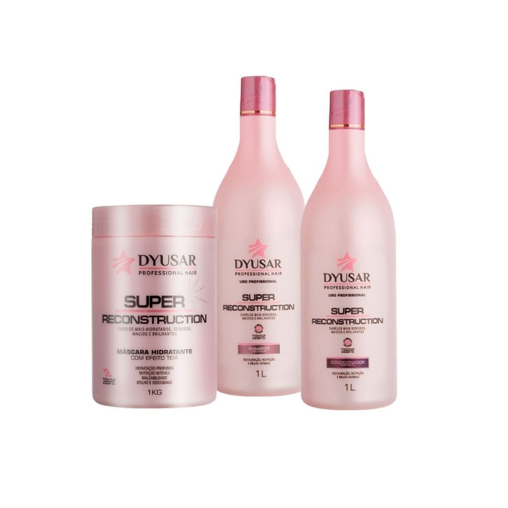 Kit Reconstrução Com Condicionador, Máscara e Shampoo De 1L