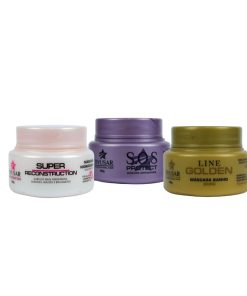 Cronograma Capilar com Máscara de Reconstrução Super , Hidratação Ouro e Antioxidante S.O.S Dyusar Cosméticos 40g