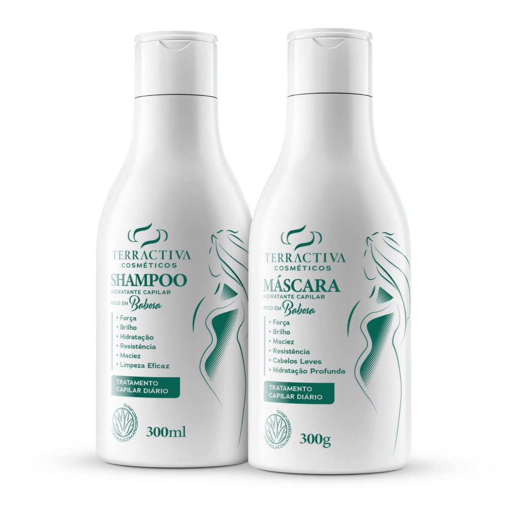 Kit Babosa Com Máscara e Shampoo De 300ml TERRACTIVA