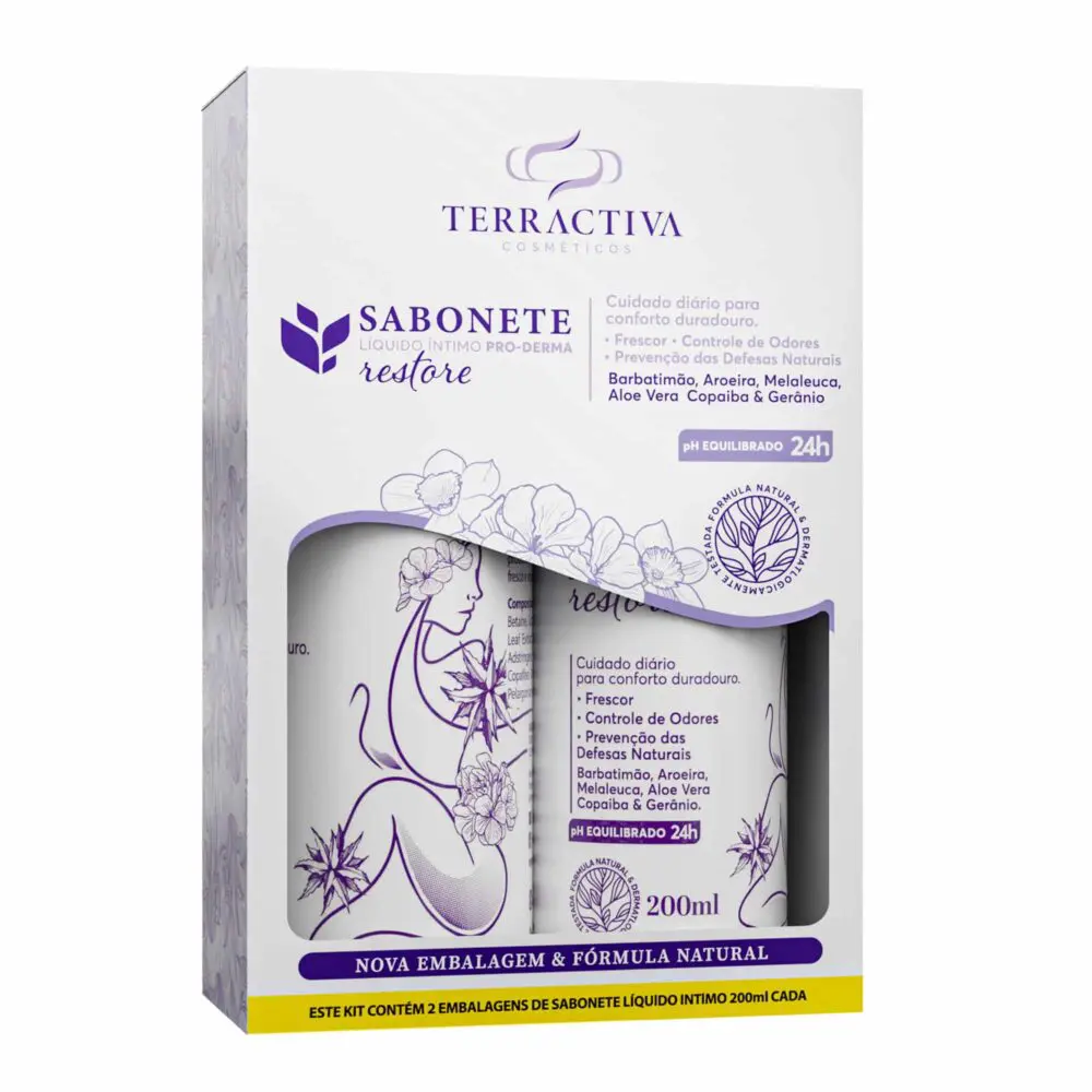 Kit 2 Sabonetes Líquidos Íntimos Pro-Derma Restaurador 200ml