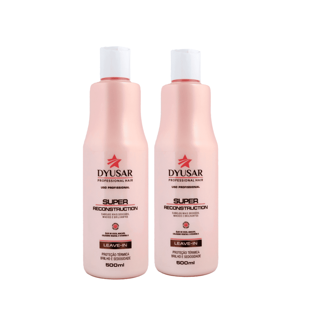 Kit com 2 Leave-in Super Reconstruction Dyusar 500ml